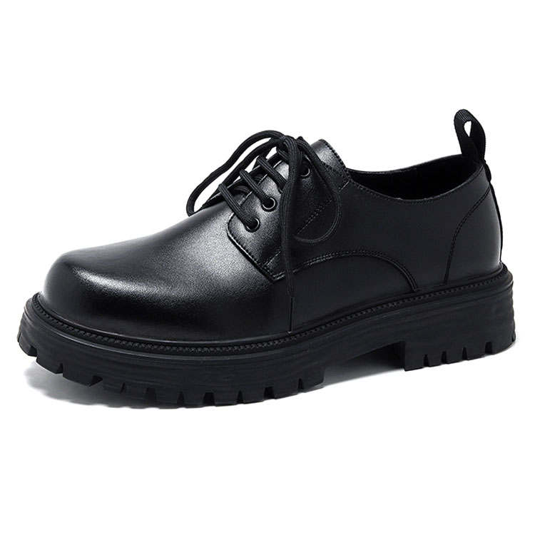 KAQIAODI Casual Leather Shoes Men's Low Top Black/Brown