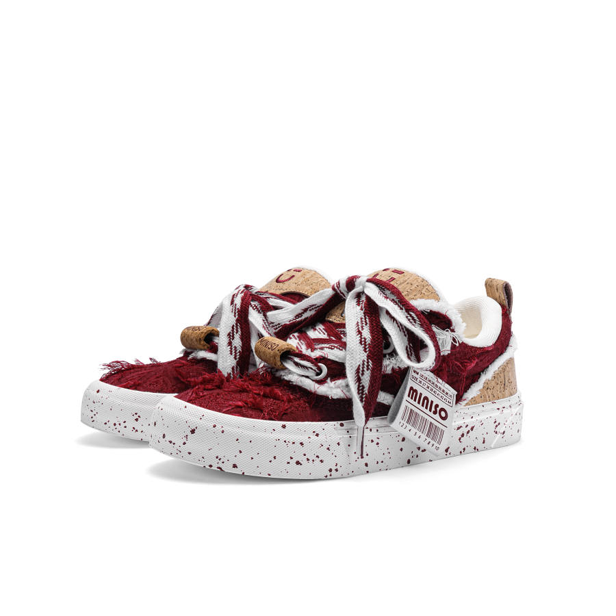 MINISO Casual Shoes Unisex Low Top Burgundy/Classic White Black/Black Green Orange