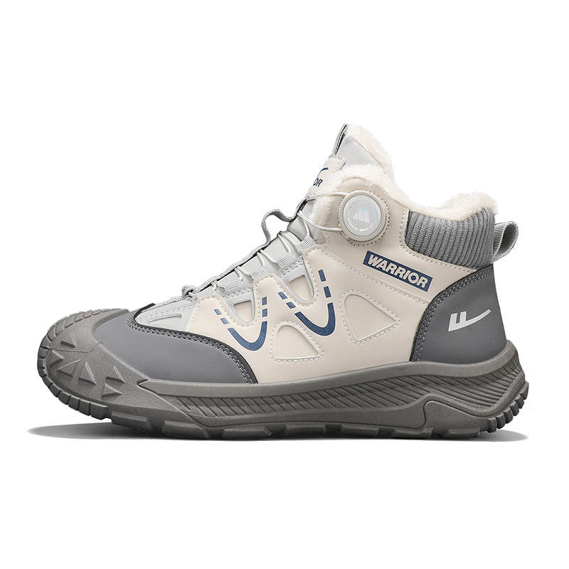 WARRIOR WARRIOR Synthetic Leather Crew Combat Boots Men's Beige Gray