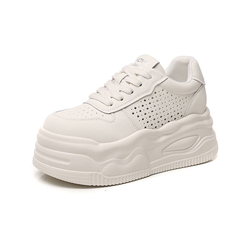 POOQ Cow Leather Fashion Trend Low top Casual Shoes Women's