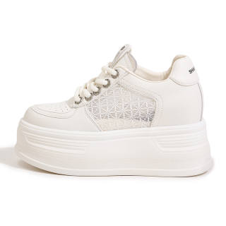 MILANLIANGE Cushioning Height Increasing Abrasion Resistant Breathable Low top Chunky Sneakers Women's