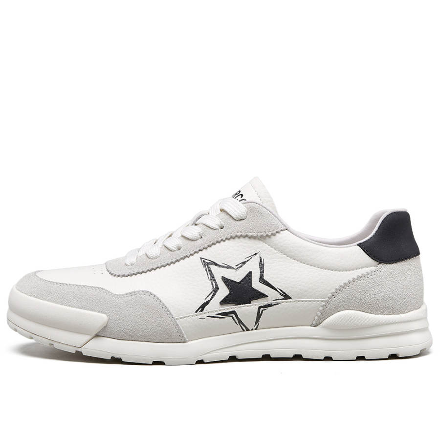 YEARCON YEARCON Cow Split Leather Low top Casual Shoes Men's White