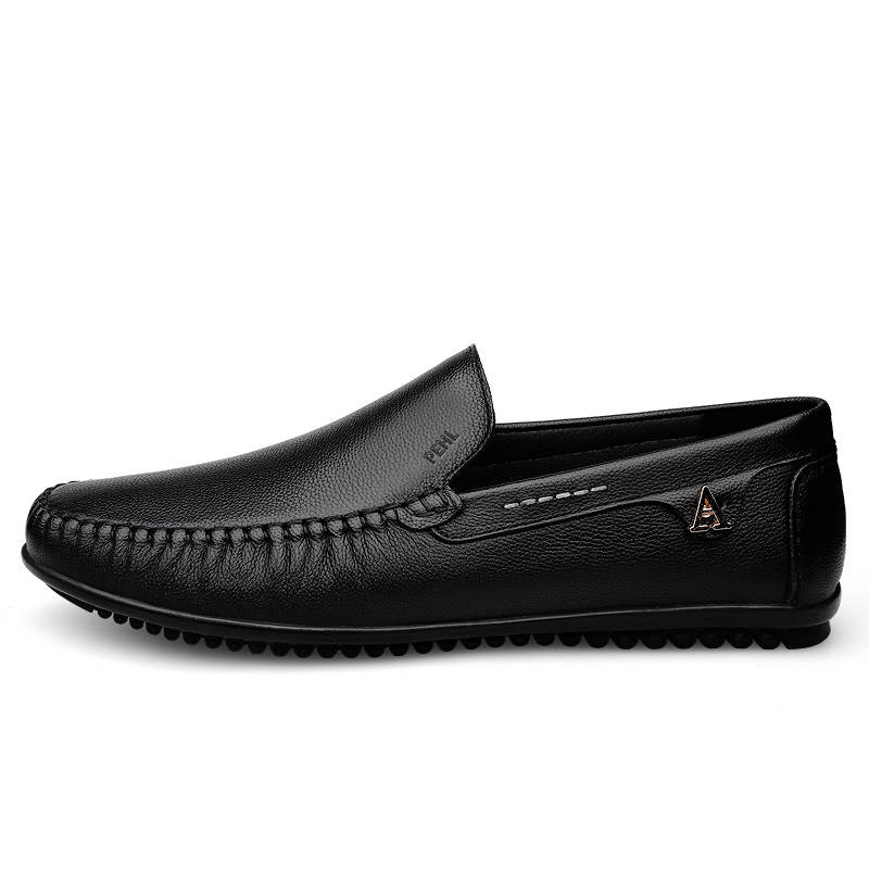 PEHL Casual Leather Shoes Men's Low Top Black/Brown