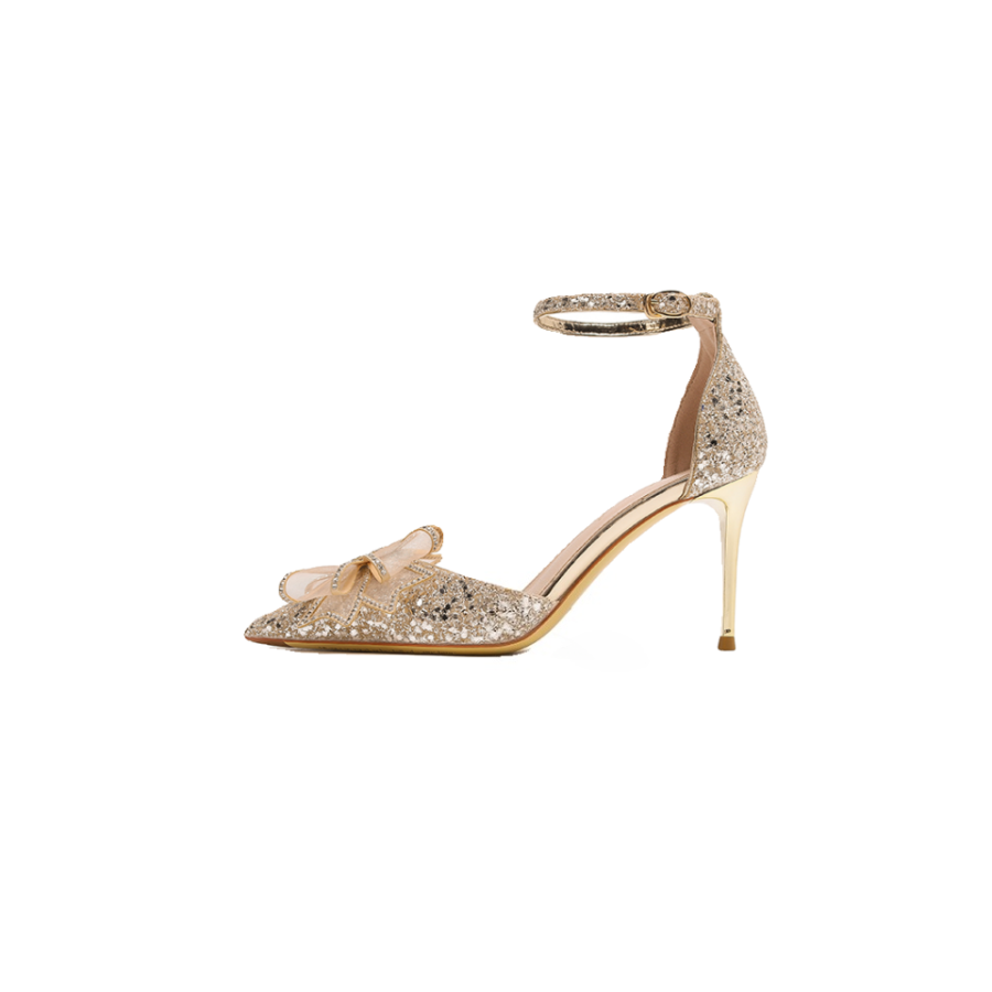 Imono French Pointed Toe Low Vamp Luxury Bowknot Elegant Refined Romantic Banquet Slim Heel High Heels 6CM/8CM Women's