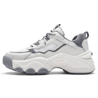 GUQITIANLUN Cow Split Leather Slip Resistant Abrasion Resistant Low top Chunky Sneakers Women's