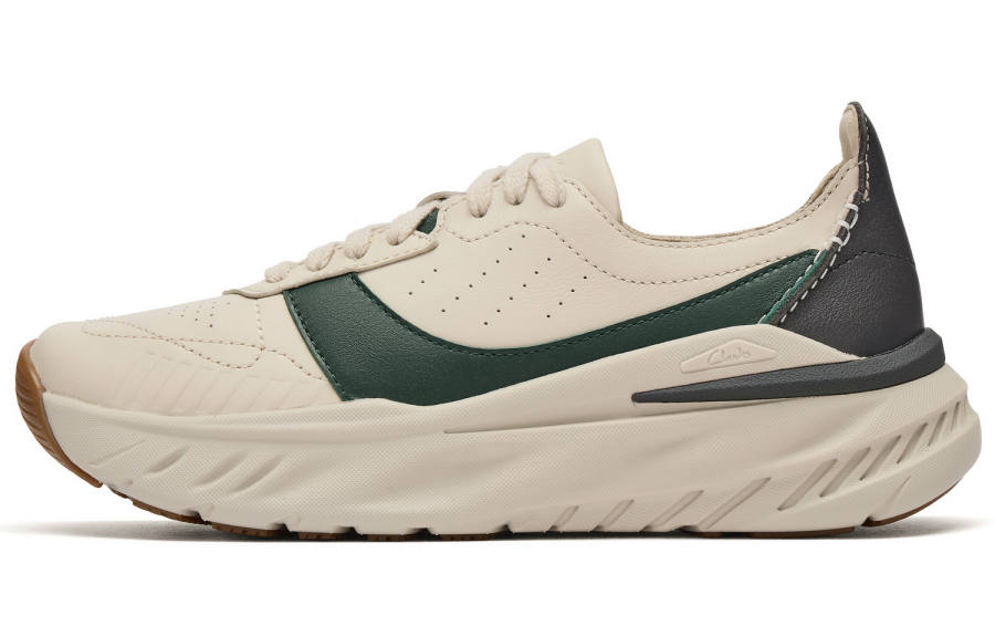 Clarks Cow Leather Breathable Casual Shoes Women's Green