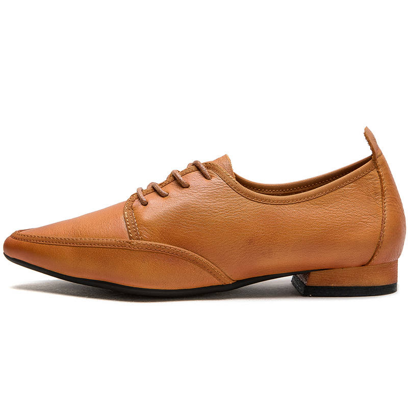 JIEZHOU Top Grain Cow Leather Casual Shoes Women's