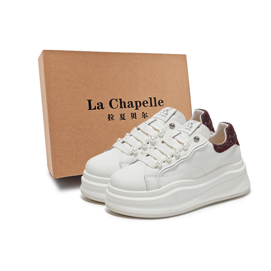 La Chapelle Cushioning, Wear Resistant Low top Skateboard Shoes Women's Red