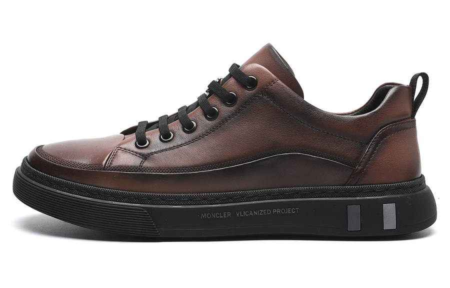 C°BANNER Top Grain Cow Leather Stylish Skateboarding Shoes Men's Brown