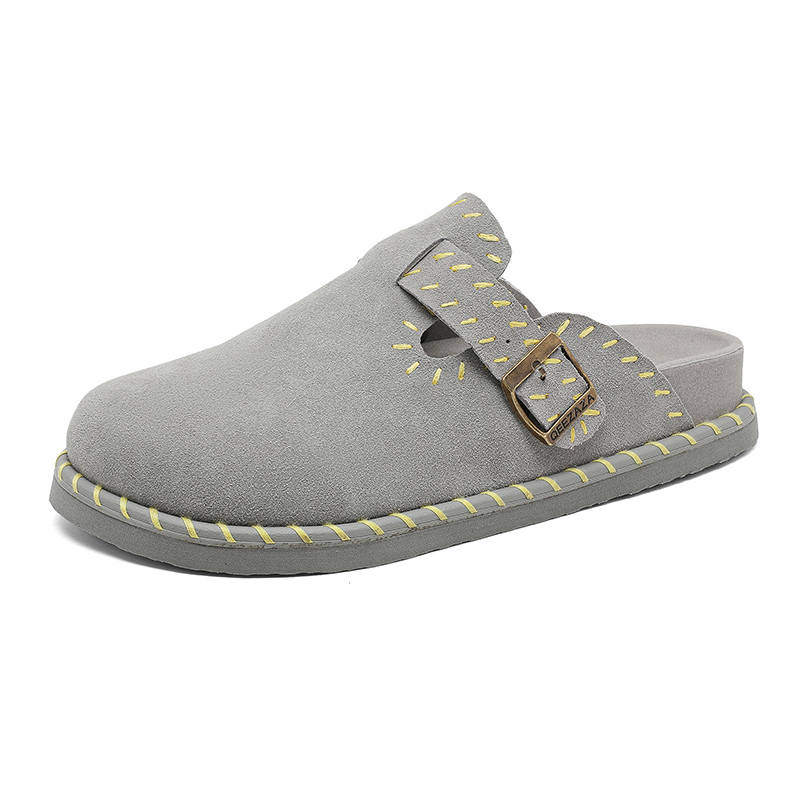 MPZY MPZY Closed Toe Slippers Unisex Gray Yellow