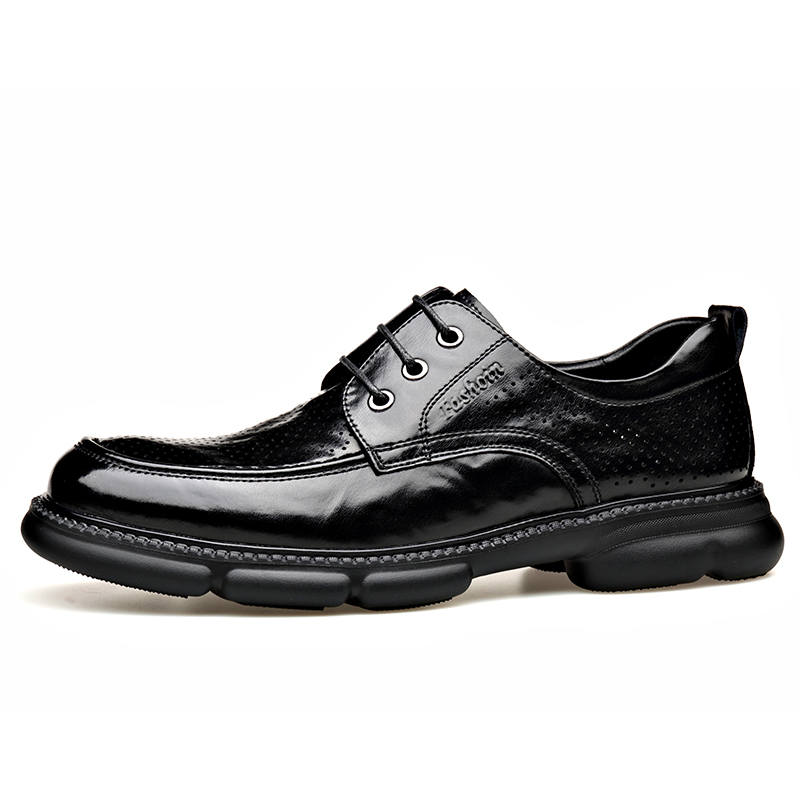 LUOMAIKE Cow Split Leather Casual Shoes Men's Black