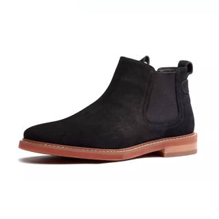 Bansley Top Grain Cow Leather Thermal Fleece Lined British Cow Suede Ankle Boots Short Chelsea Boots Men's