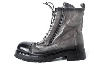 HUANXIANGZHE Combat Boots Unisex Gradient Polished