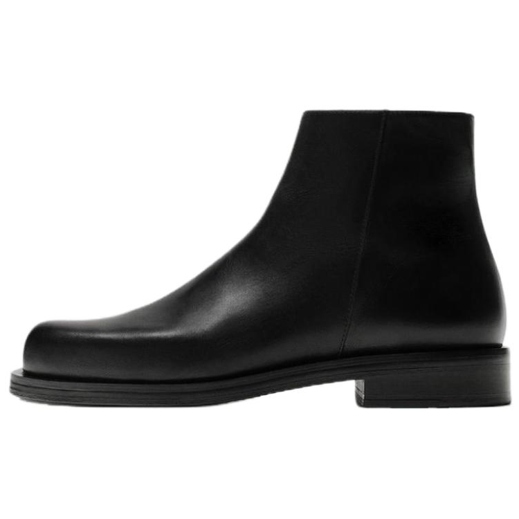 ZARA ZARA Cow Leather Ankle Boots Men's Black