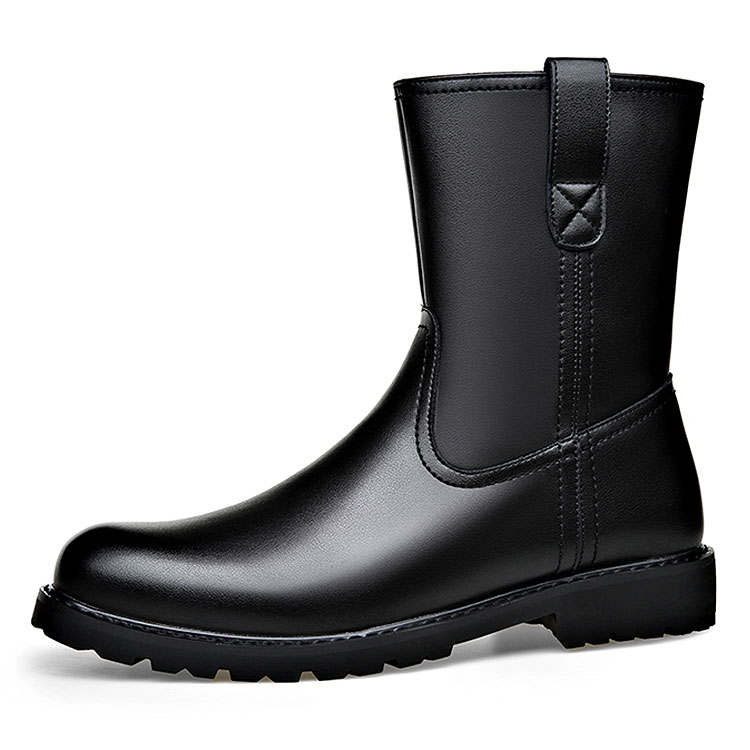 KAQIAODI Leather Ankle Boots Men's Black