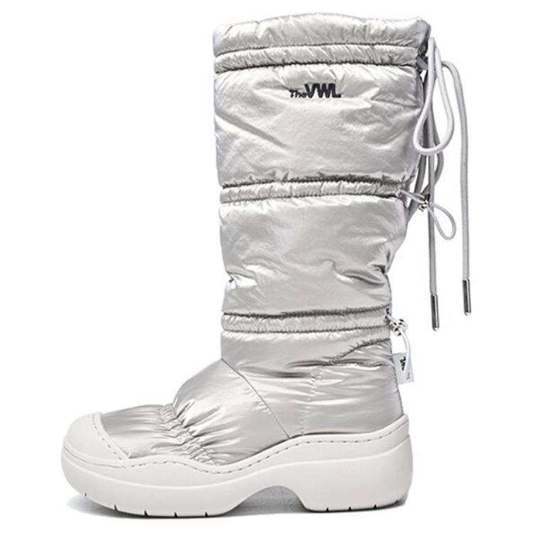 VWL Minimalist Fleece Lined Outdoor Trendy And Cool Minimalist Fashion Knee high Boots Women's Silver