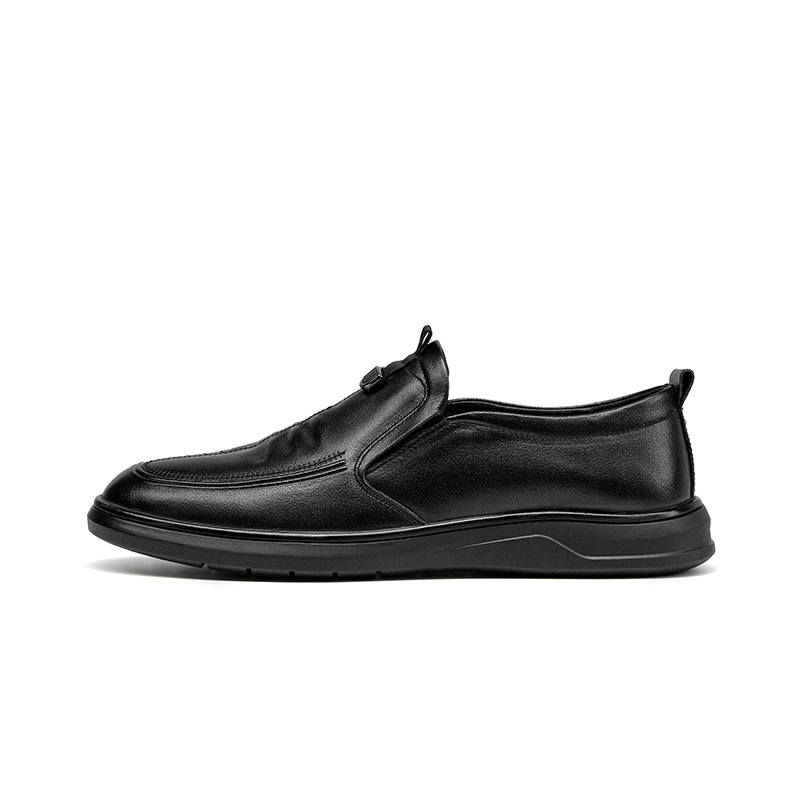 JOSINY Cow Leather Casual Leather Shoes Men's Black