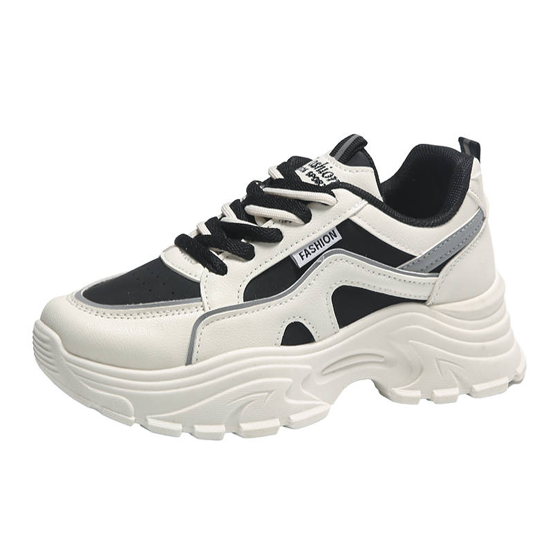 GONGNIUMEILI Pu Abrasion Resistant Slip Resistant Abrasion Resistant Slip Resistant Low top Chunky Sneakers Women's