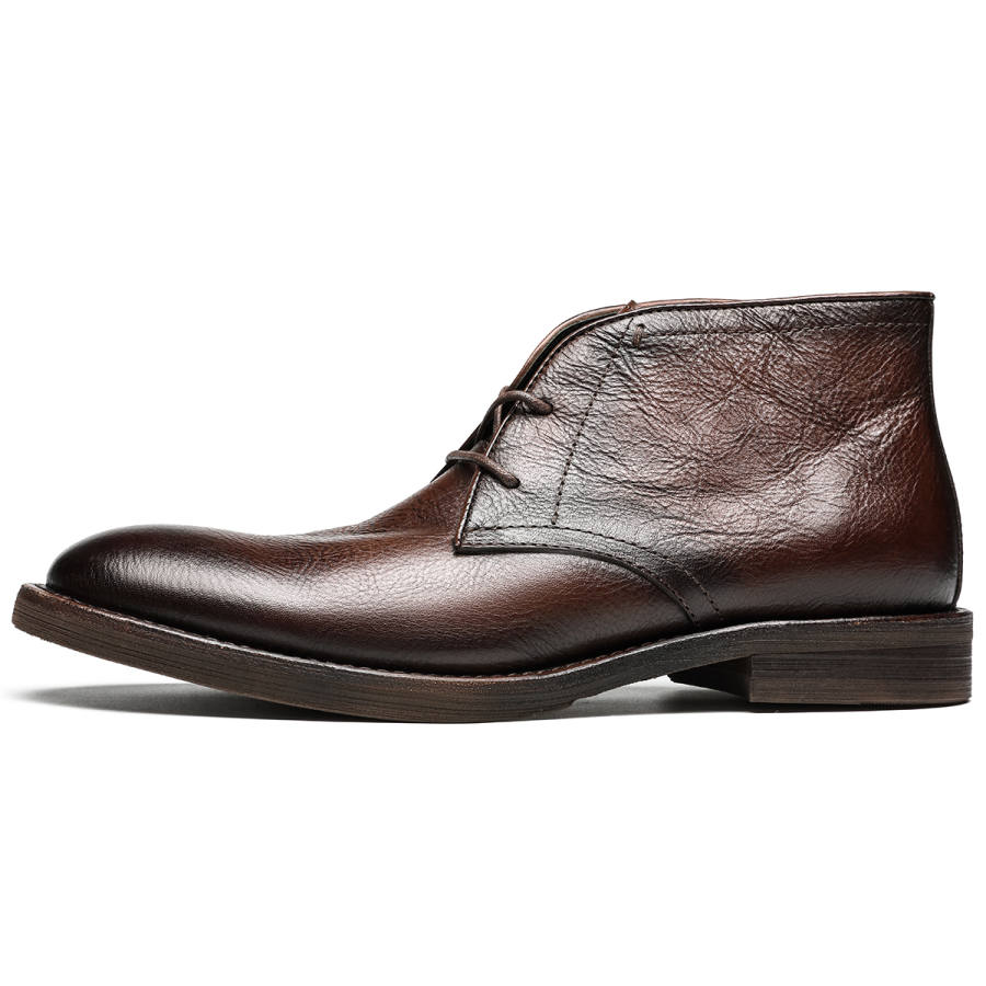 DIENGRLEY Top Grain Cow Leather Short Chelsea Boots Men's