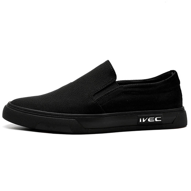 LUOMENG Slip Resistant And Breathable Slip Resistant And Breathable Low top Canvas Shoes Men's Black