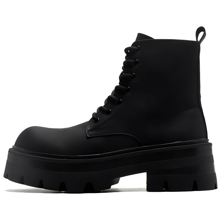 PINYI PINYI Microfiber Leather Short Combat Boots Men's Black