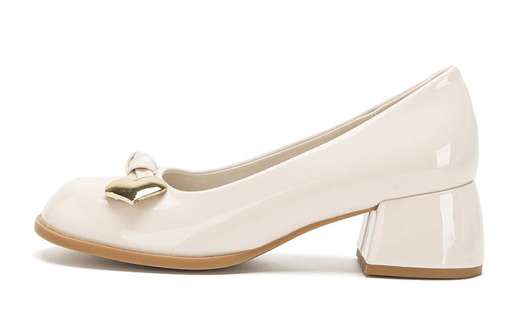 KATHRYN WILSON Patent Leather Chunky Heel High Heels 5CM Women's