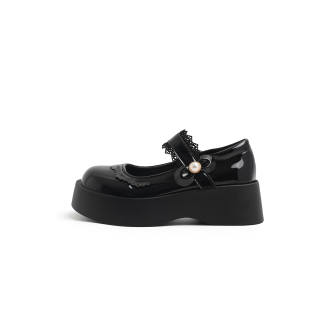 NUNZ Pu Platform Mary Jane Shoes Women's