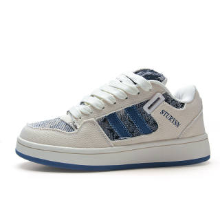 STUR YSN Synthetic Leather Comfortable And Trendy Low top Skateboard Shoes Unisex Denim Blue