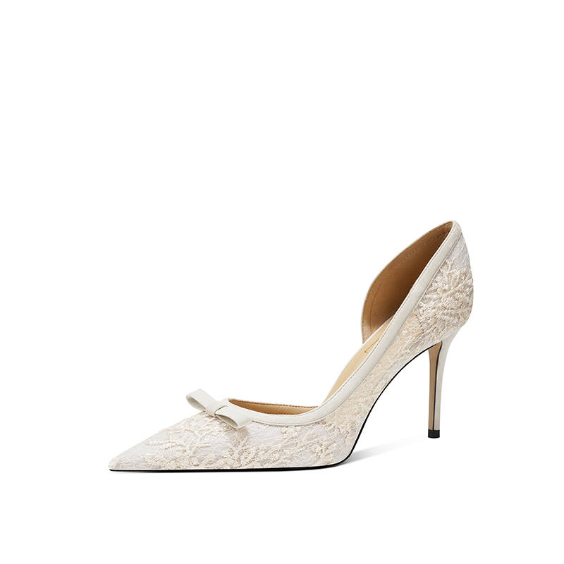 Zubumei Mesh Slim Heel High Heels Women's