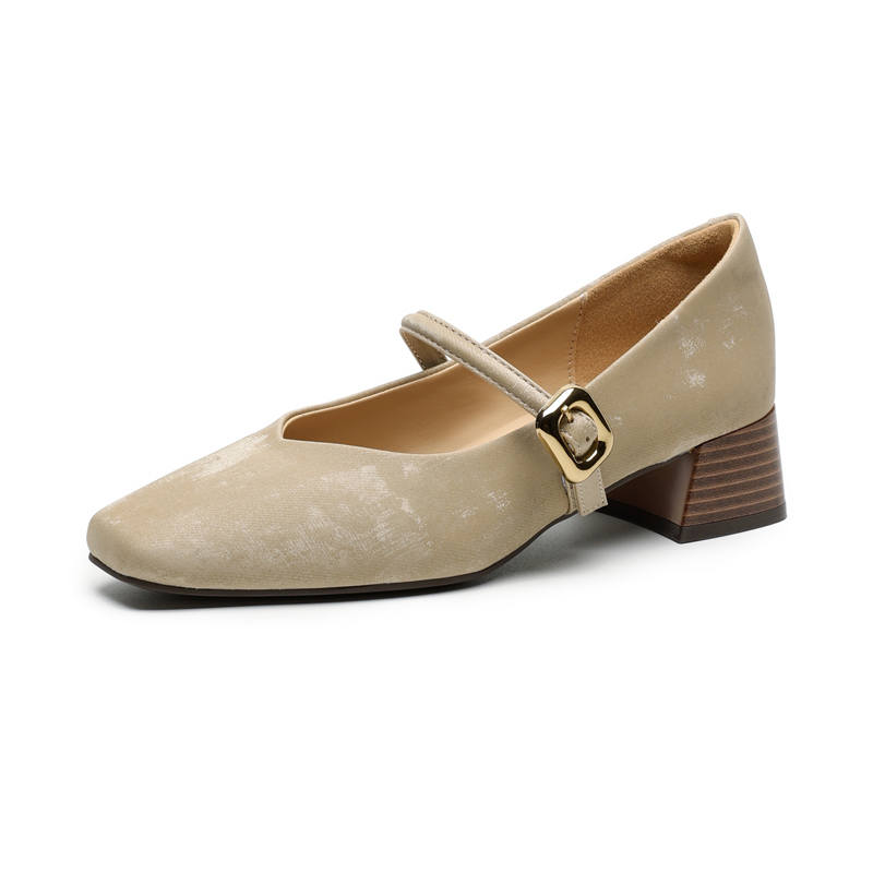 DAPHNE Mary Jane Shoes Women's Apricot/Brown