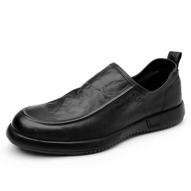 Mulinsen Top Grain Cow Leather Casual Shoes Men's Black