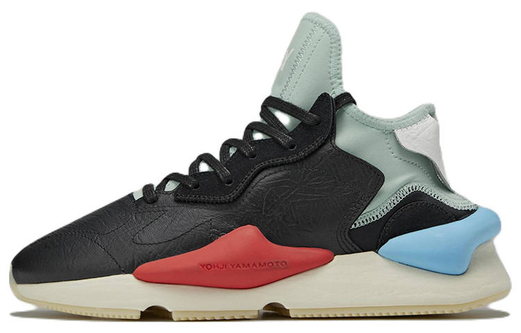 Y-3 Y 3 Y 3 Kaiwa Leather Abrasion Resistant High top Sports Casual Shoes Unisex Black Red Blue