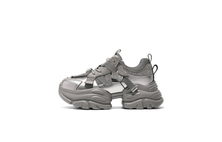 BELLE Low top Chunky Sneakers Women's Gray, Apricot