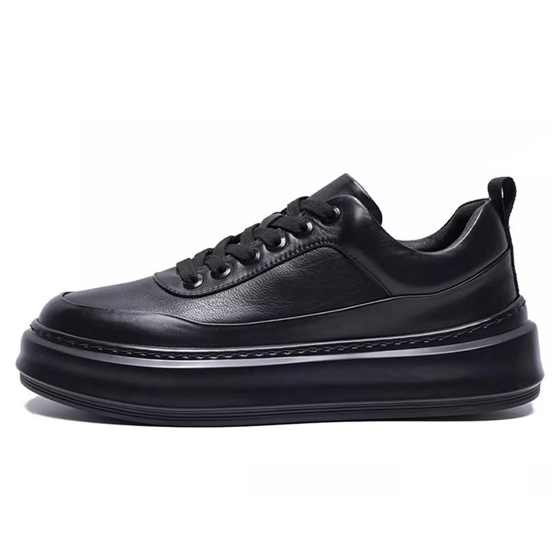 Bansley Top Grain Cow Leather Low top Casual Shoes Men's Black
