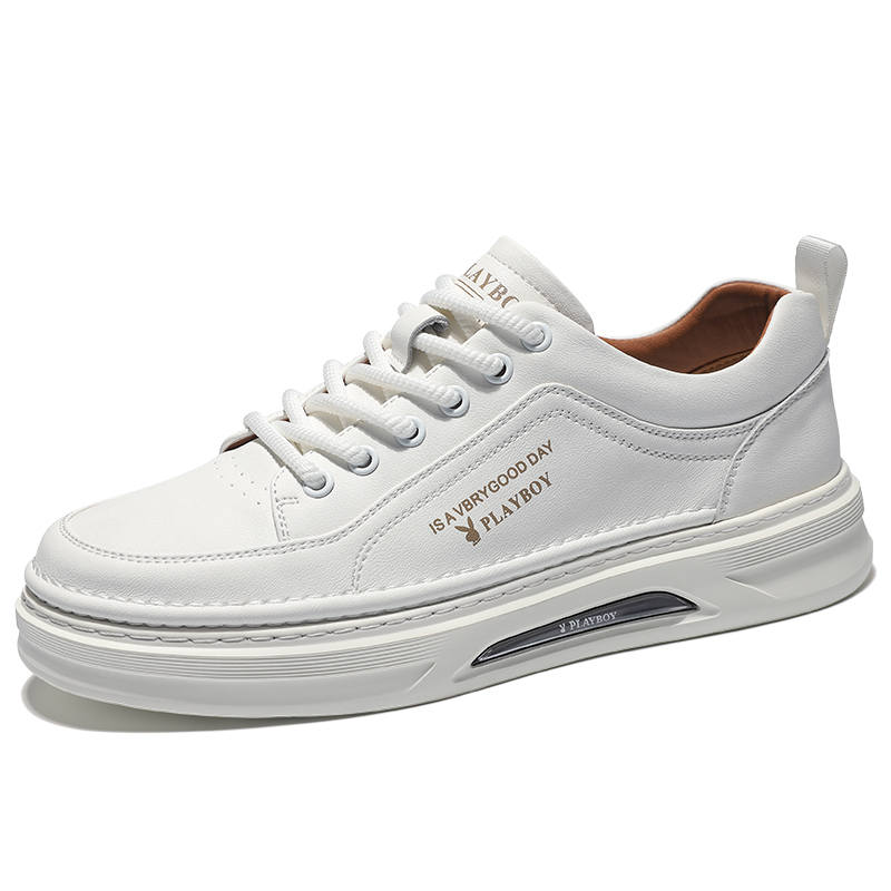 Playboy Cow Split Leather Cushioning Height Increasing Abrasion Resistant Lightweight Breathable Low top