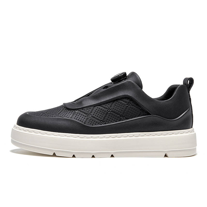 Montagut Cow Split Leather Low top White Skateboard Shoes Men's