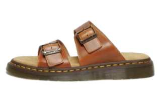 Dr.Martens Comfortable Round Toe Rubber Sole Slide Slippers Unisex Brown