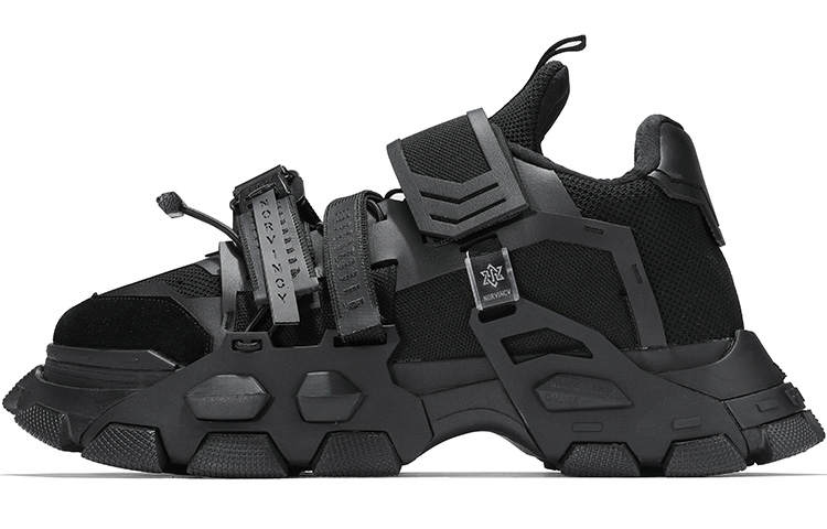 NORVINCY Chunky Sneakers Unisex Low Top Black/Gray White