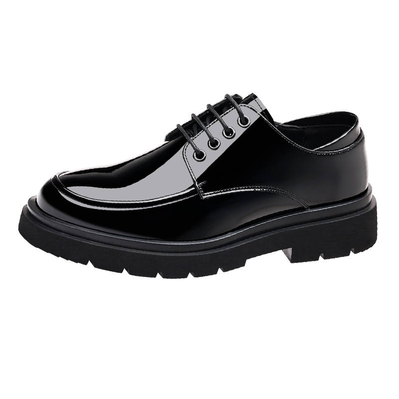 CKVUSAMG Top Grain Cow Leather Casual Shoes Men's Black