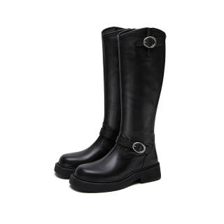 Marie Claire Cow Leather Knee high Boots Women's Midnight Paris Black
