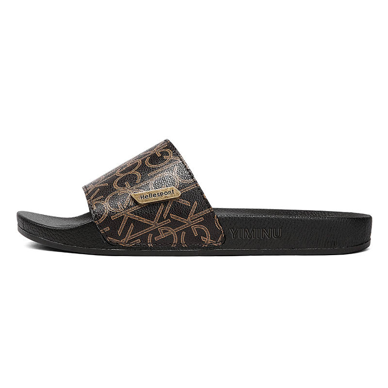 YIMINU Slide Slippers Men's Brown