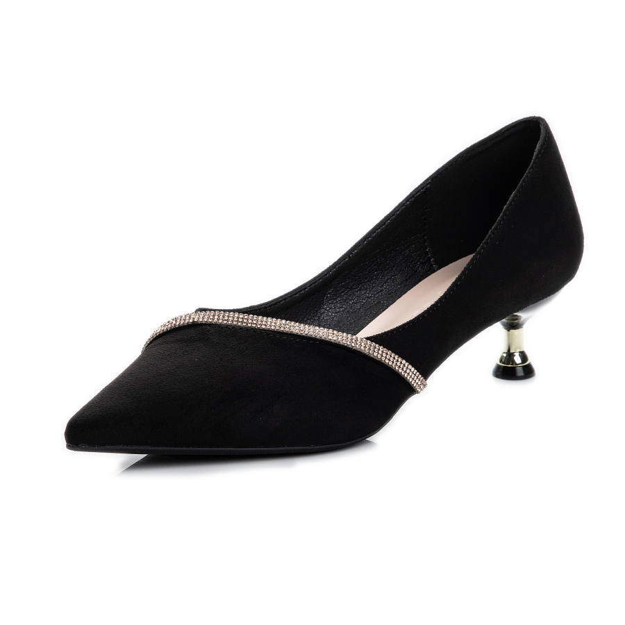 Qiandongmeili Leather Slim Heel High Heels 3.5 Women's