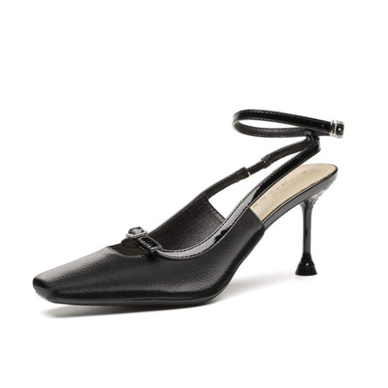 TATAYA Microfiber Leather High Heels Women's Black