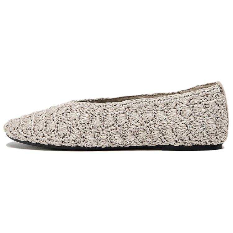 ZARA BRAIDED BALLERINA Polyester Casual Shoes Women's Beige