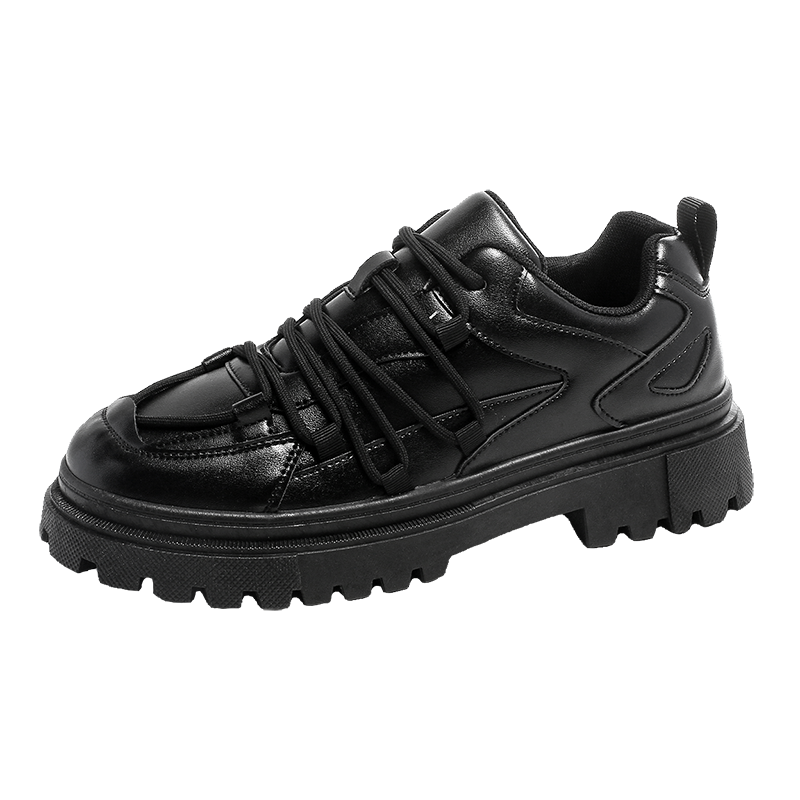 GONGNIUMEILI Microfiber Leather Casual Shoes Men's Black