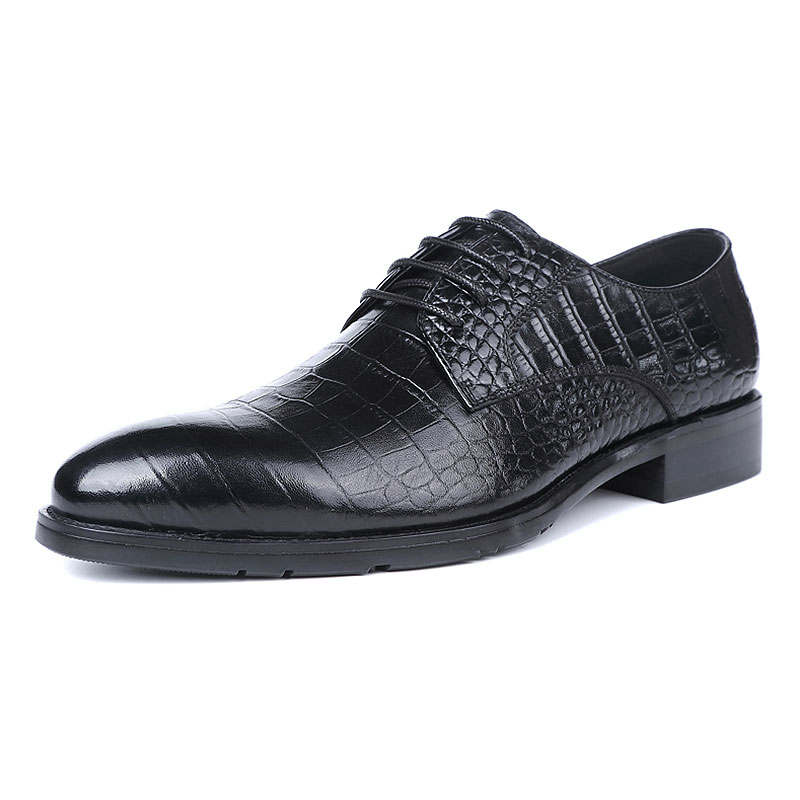 KAQIAODI Dress Shoes Men's Low Top Black/Burgundy
