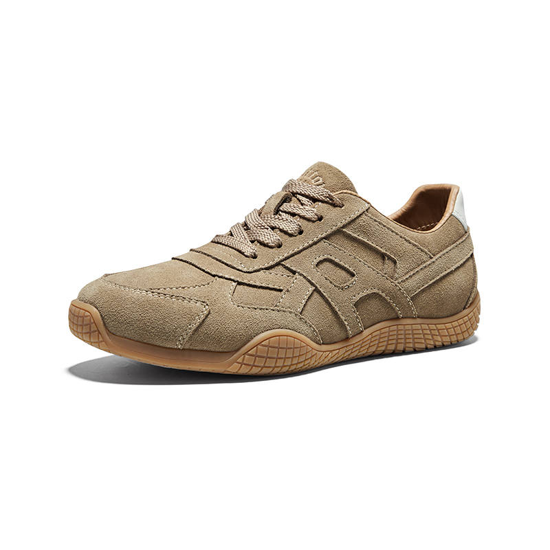 Hautton Synthetic Leather, Split Cow Leather Low top Casual Shoes Men's Light Apricot