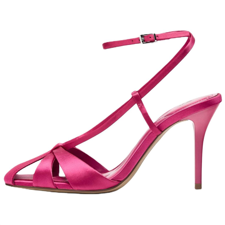 ZARA Slim Heel High Heels 9cm Women's Rose Red