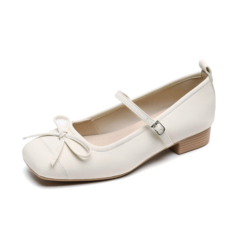 QITUMAUL Microfiber Leather Block Heel Mary Jane Shoes Women's