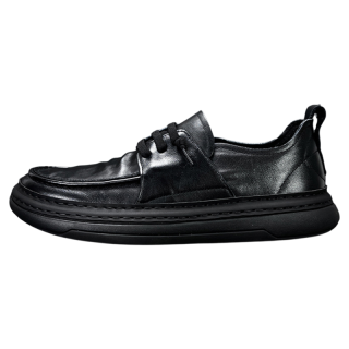 ZUOSAISI Top Grain Cow Leather Casual Shoes Men's Black